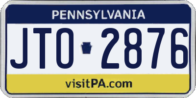 PA license plate JTO2876