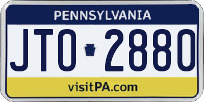 PA license plate JTO2880
