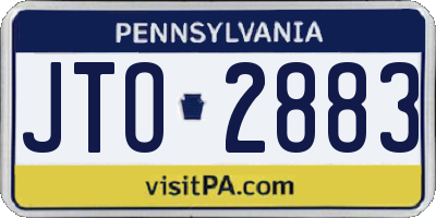 PA license plate JTO2883