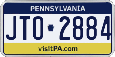 PA license plate JTO2884