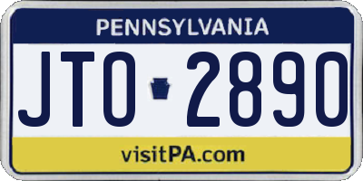 PA license plate JTO2890