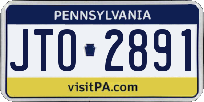 PA license plate JTO2891