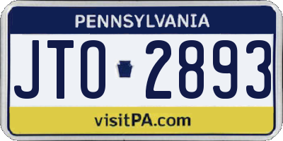 PA license plate JTO2893