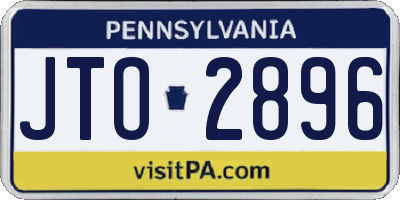 PA license plate JTO2896