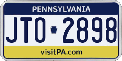 PA license plate JTO2898