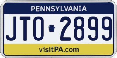 PA license plate JTO2899
