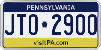 PA license plate JTO2900
