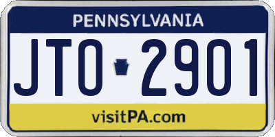 PA license plate JTO2901
