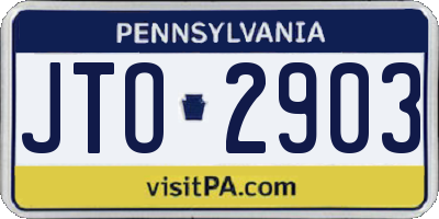 PA license plate JTO2903