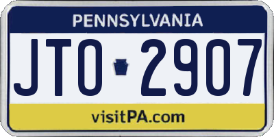 PA license plate JTO2907