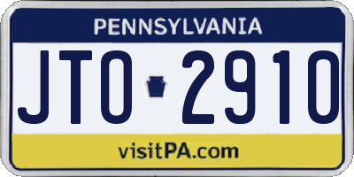 PA license plate JTO2910