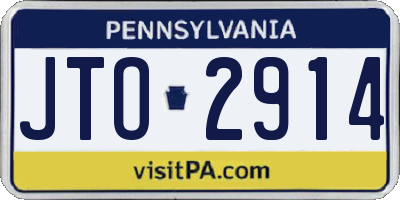 PA license plate JTO2914