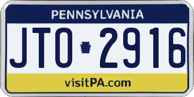 PA license plate JTO2916