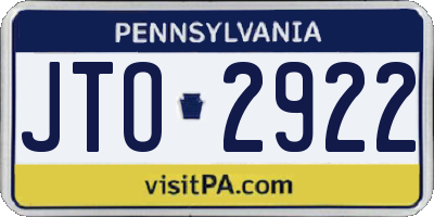 PA license plate JTO2922