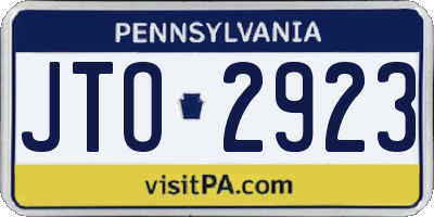 PA license plate JTO2923