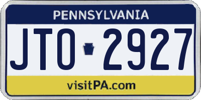PA license plate JTO2927
