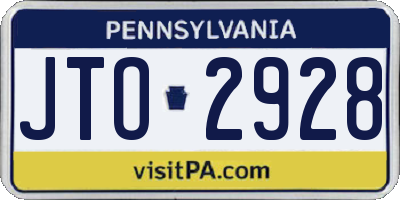 PA license plate JTO2928
