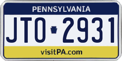 PA license plate JTO2931