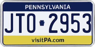 PA license plate JTO2953