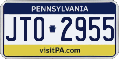 PA license plate JTO2955