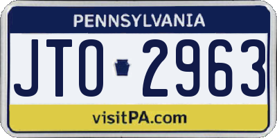 PA license plate JTO2963