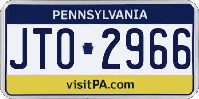 PA license plate JTO2966