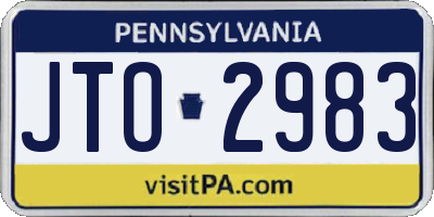 PA license plate JTO2983