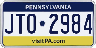 PA license plate JTO2984