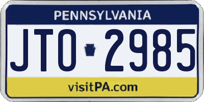 PA license plate JTO2985