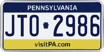 PA license plate JTO2986