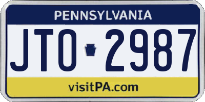 PA license plate JTO2987