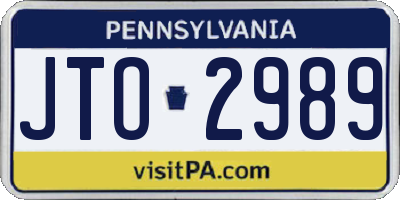 PA license plate JTO2989