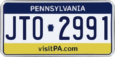 PA license plate JTO2991