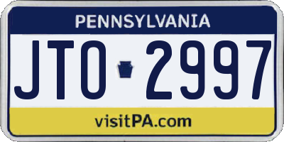 PA license plate JTO2997