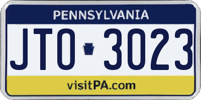 PA license plate JTO3023