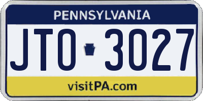PA license plate JTO3027