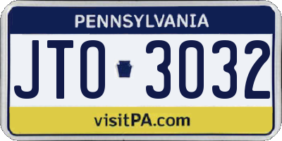PA license plate JTO3032