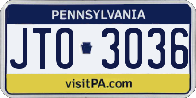 PA license plate JTO3036