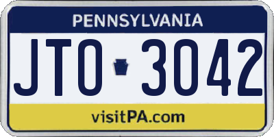 PA license plate JTO3042