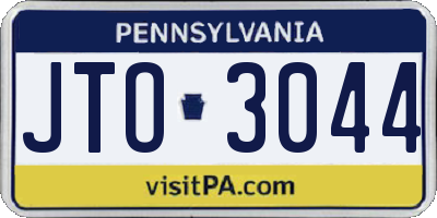 PA license plate JTO3044