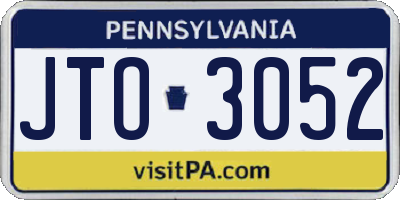 PA license plate JTO3052