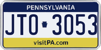 PA license plate JTO3053