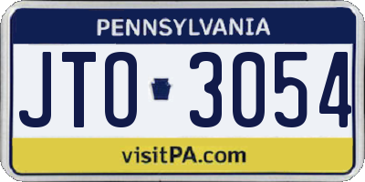 PA license plate JTO3054