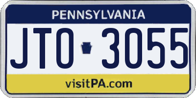PA license plate JTO3055
