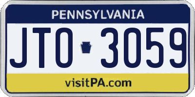 PA license plate JTO3059