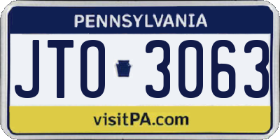 PA license plate JTO3063