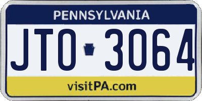 PA license plate JTO3064