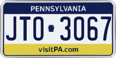PA license plate JTO3067