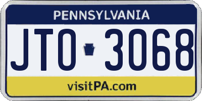 PA license plate JTO3068