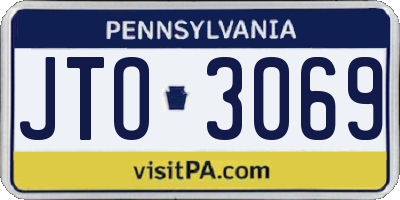PA license plate JTO3069